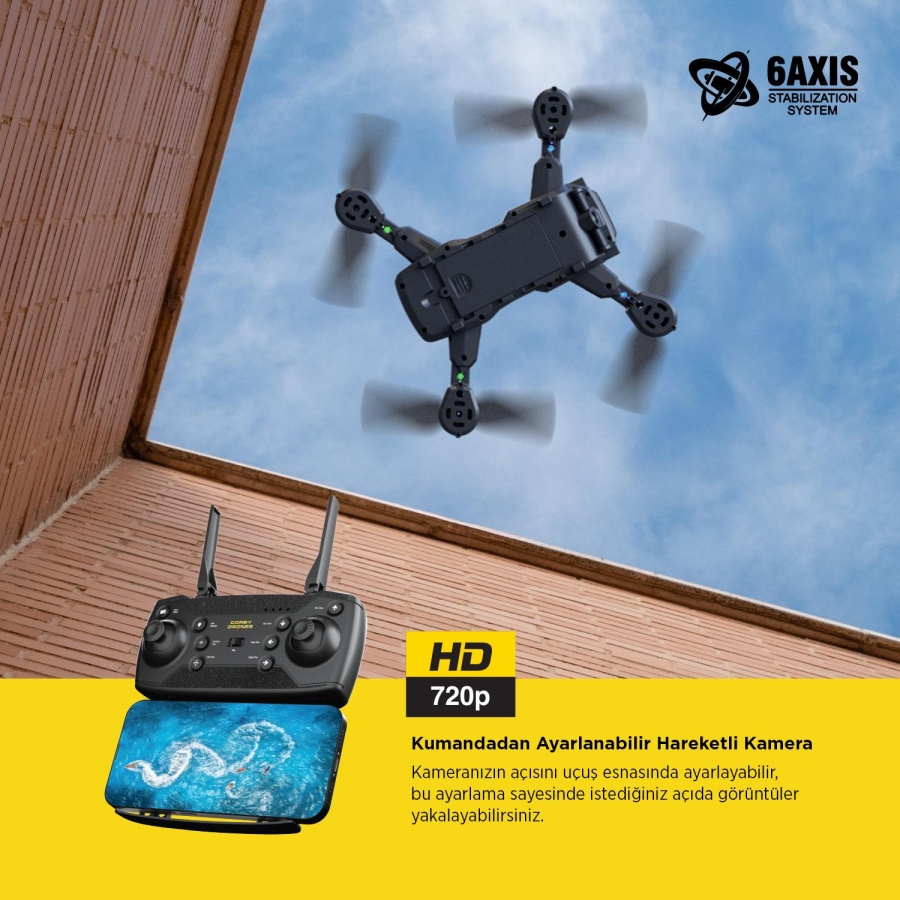 Corby Drones CX036 Skyline Smart Drone 720P Gri - 7