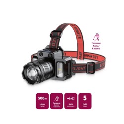House Pratik HP100 Şarjlı LED Kafa Lambası 300-500 Lümen 5 Modlu Ayarlanabilir Odaklı Type-C Şarjlı - 2