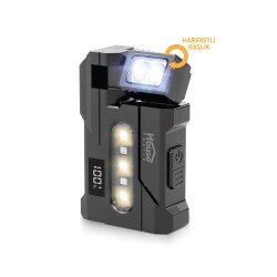 House Pratik HP113 Şarjlı LED El Feneri 159 lm 6 Mod Manyetik Taban Type-C 1200mAh Siyah - House Pratik