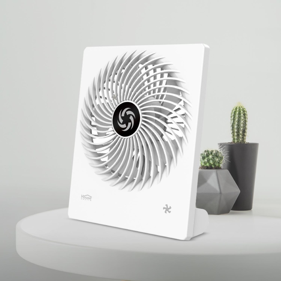 House Pratik HP63 Yüksek Performanslı Taşınabilir Şarj Edilebilir 3 Kademeli Masaüstü Fan Beyaz - 2