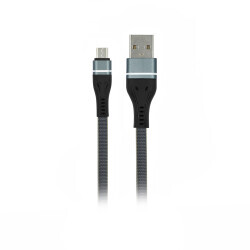 MF Product 0027 Yassı 2.4A Micro Usb Hızlı Şarj Kablosu 1 m Gri - 1