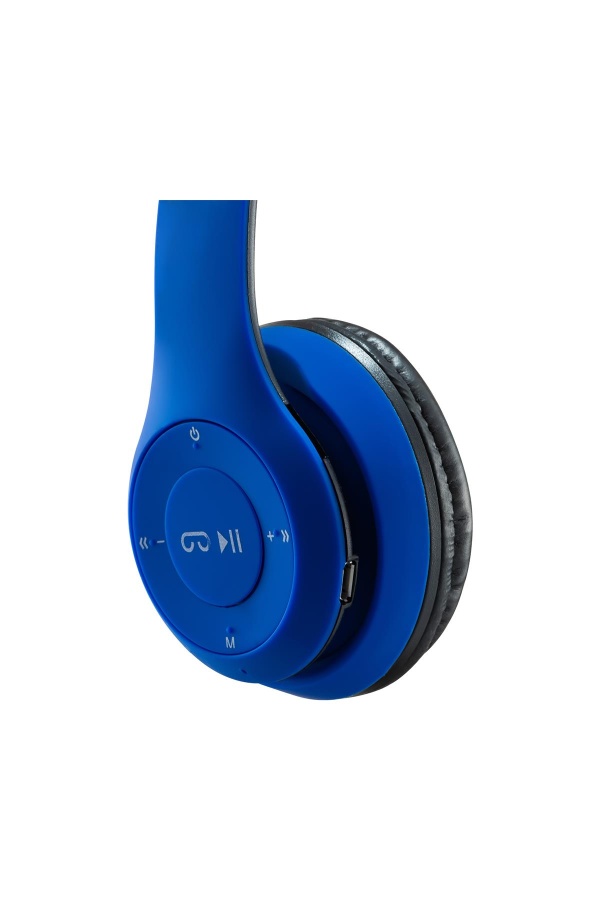 MF Product Acoustic 0131 Mikrofonlu Kulak Üstü Kablosuz BT Kulaklık Mavi - 4
