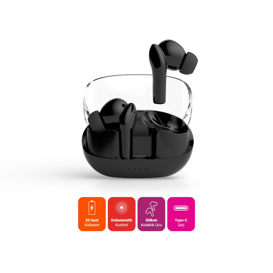 Polosmart FS100 TWS Kablosuz Kulaklık - Siyah - 2