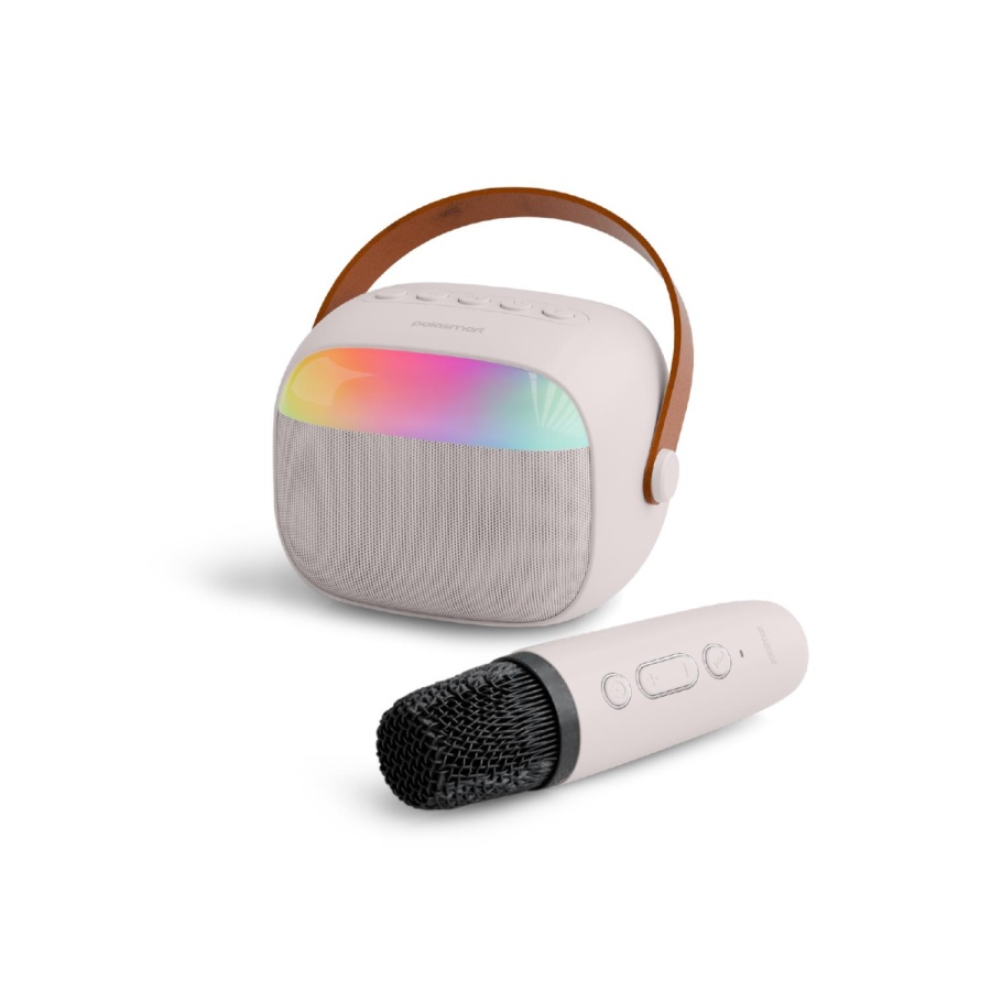 Polosmart FS101 Kablosuz RGB Led Aydınlatmalı Bluetooth 5.4 Mikrofonlu Karaoke Set Beyaz - 1