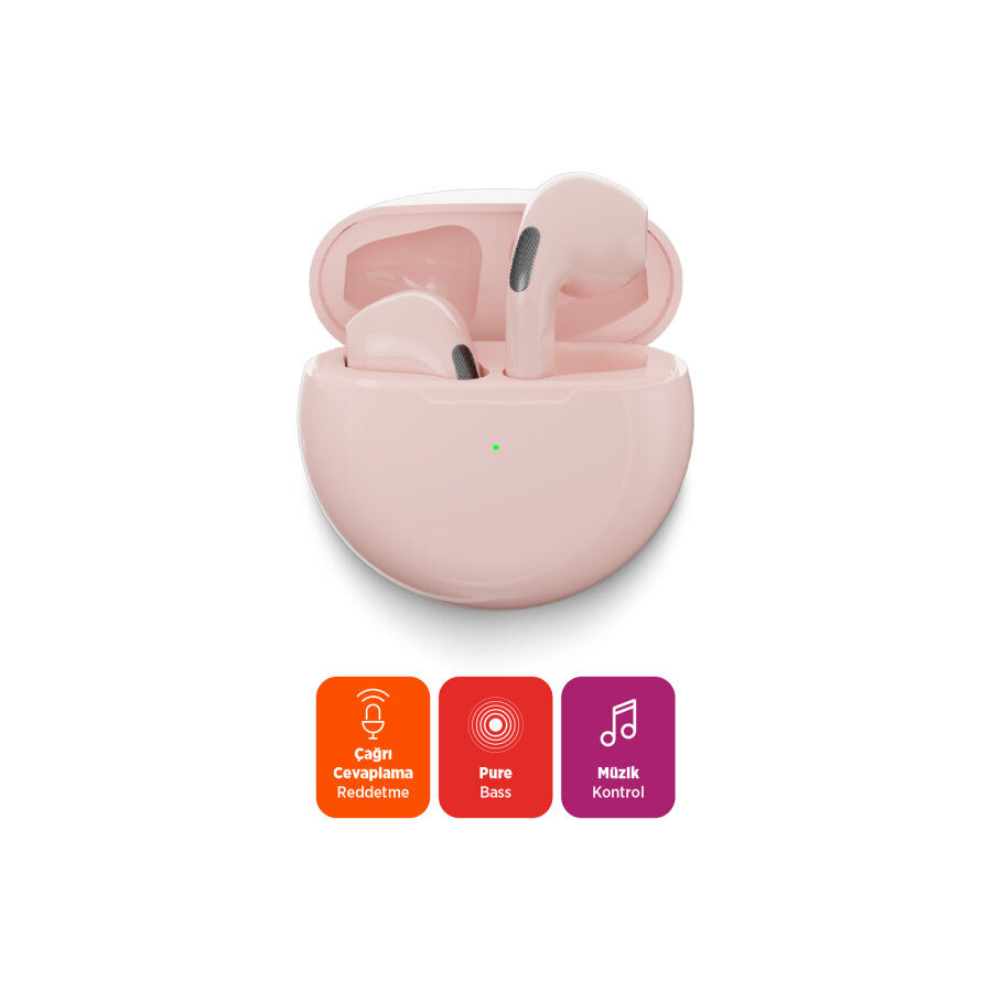 Polosmart FS93 TWS Kablosuz Kulaklık Pembe - 2