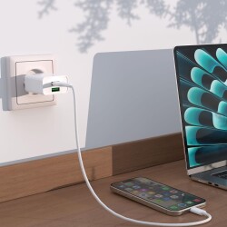 Polosmart PBS120 2 USB Çıkışlı Duvar Şarjı Beyaz - 2