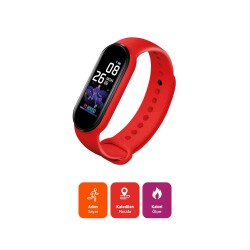 Polosmart PBS163 Akıllı Bileklik Bluetooth 5.1 Dokunmatik Tuşlu Titreşimli Spor Bilekliği Kırmızı - 2