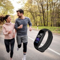 Polosmart PBS163 Akıllı Bileklik Bluetooth 5.1 Dokunmatik Tuşlu Titreşimli Spor Bilekliği Siyah - 3