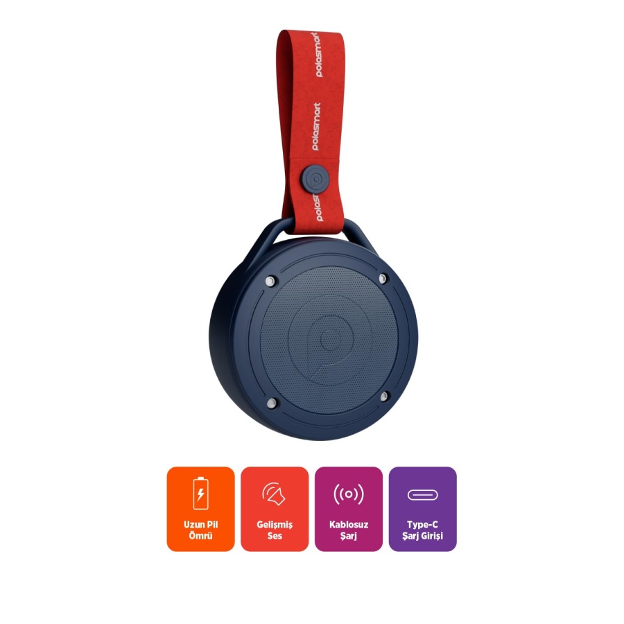 Polosmart PBS168 Bluetooth 5.1 Hoparlör 3W Type-C Şarjlı Taşınabilir 400 mAh Speaker Navy - 2