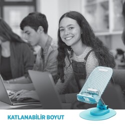 Polosmart PBS171 Telefon Tablet Standı Ayarlanabilir Masaüstü Tutucu 4-10,2 İnç Uyumlu Silikon Mavi - 3