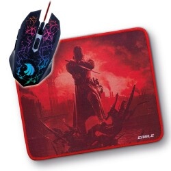 Polosmart PGM02 Gaming Mouse + Mouse Pad Kırmızı - 1