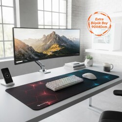 Polosmart PGS305 90x40 cm XL Oyuncu Mouse Pad 4 mm Kalın Kaydırmaz Kauçuk Taban Yüksek Hassasiyetli - 3