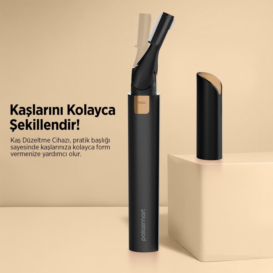 Polosmart PSC119 Şarjlı Kaş Düzeltme Cihazı 3W Type-C 45 dk Kullanım Kaş Tıraş Makinesi Siyah - 3