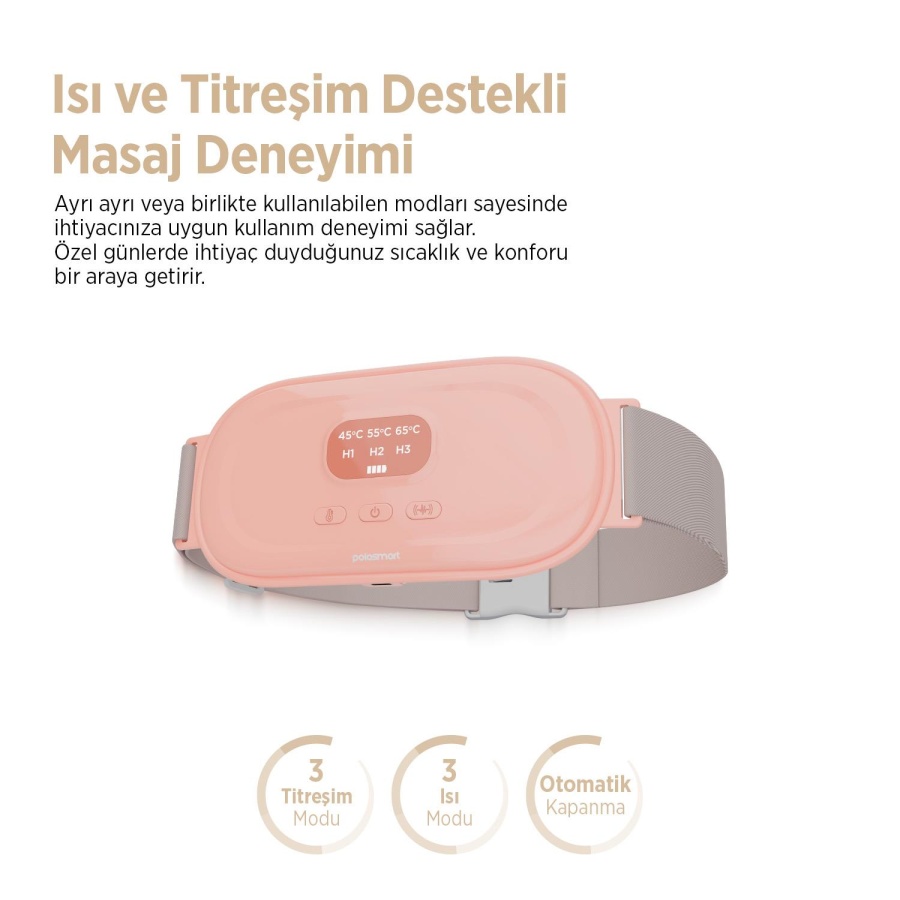 Polosmart PSC121 Isıtmalı Titreşimli Karın Kemeri 3 Sıcaklık 3 Titreşim Modu Şarjlı Özel Gün Kemeri - 2