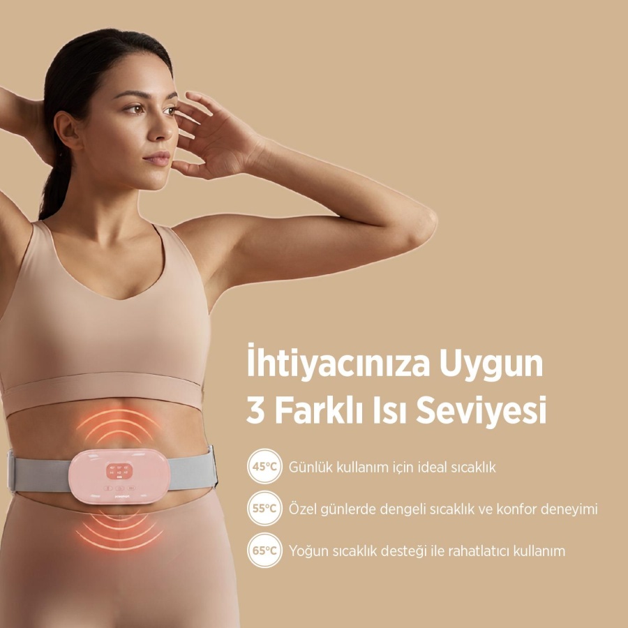 Polosmart PSC121 Isıtmalı Titreşimli Karın Kemeri 3 Sıcaklık 3 Titreşim Modu Şarjlı Özel Gün Kemeri - 4