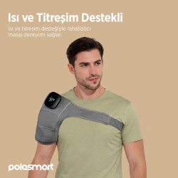 Polosmart PSC122 Isıtmalı ve Titreşimli Diz Omuz Masaj Cihazı Dijital Ekranlı Şarjlı Masaj Aleti - 4