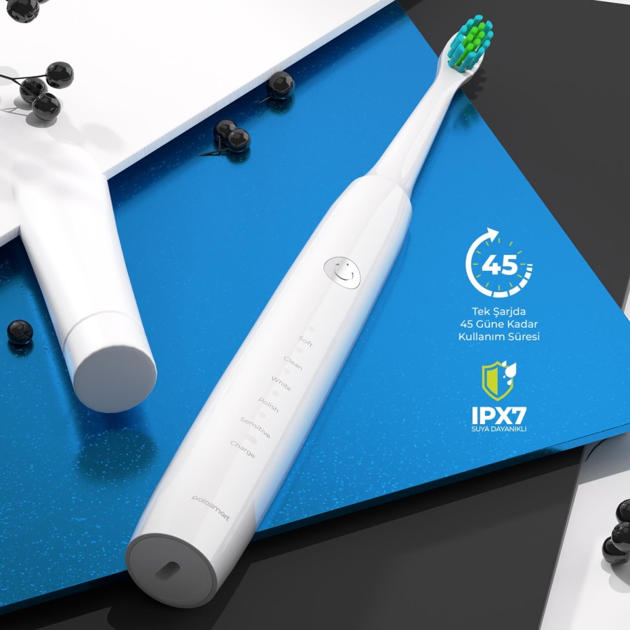 Polosmart PSC75 Elektrikli Diş Fırçası - 5 Modlu ,Hassas Diş Eti Bakımı ve Etkili Plak Temizliği - 3