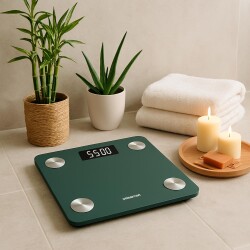 Polosmart PSC84 Pilli Bluetooth Vücut Analizli Yağ Kas Su Ölçer Hassas Akıllı Tartı Baskül Yeşil - 3
