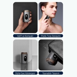 Polosmart PSC87 Dijital Göstergeli Şarjlı Mini Sıfır Tıraş Makinesi Antrasit - 4