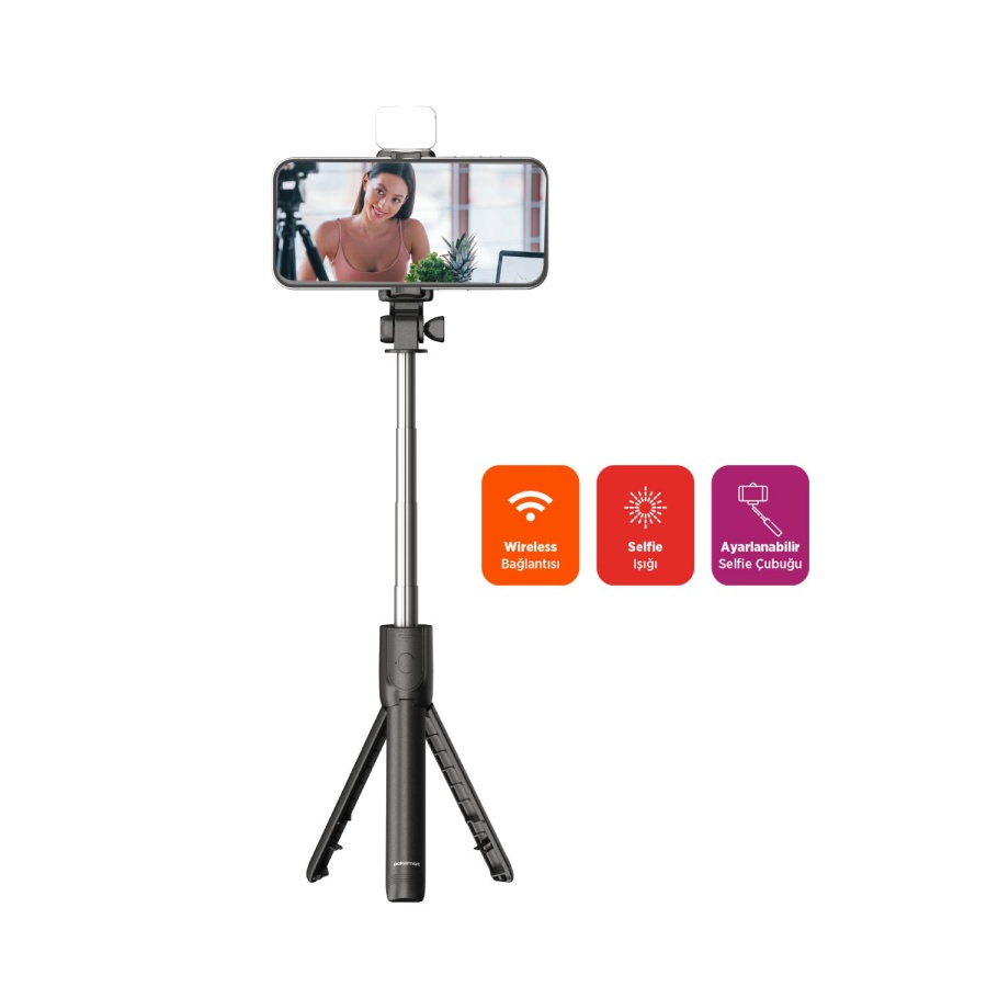 Polosmart PSM137 Işıklı Uzaktan Kumandalı Tripod Siyah - 5