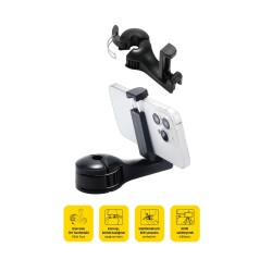 Space24 SPK08 2 in 1 Araç İçi Telefon Tutucu ve Askılık Siyah - 2